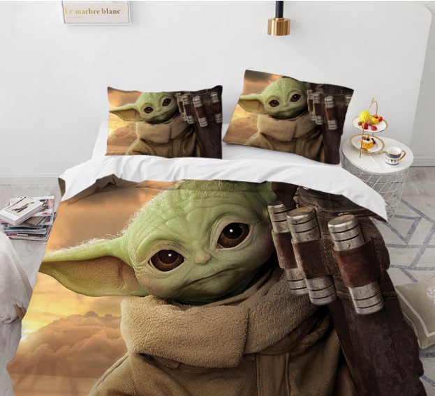 

Комплект постельного белья из трех частей с 3D рисунком Yoda Master Йода Майстер №5