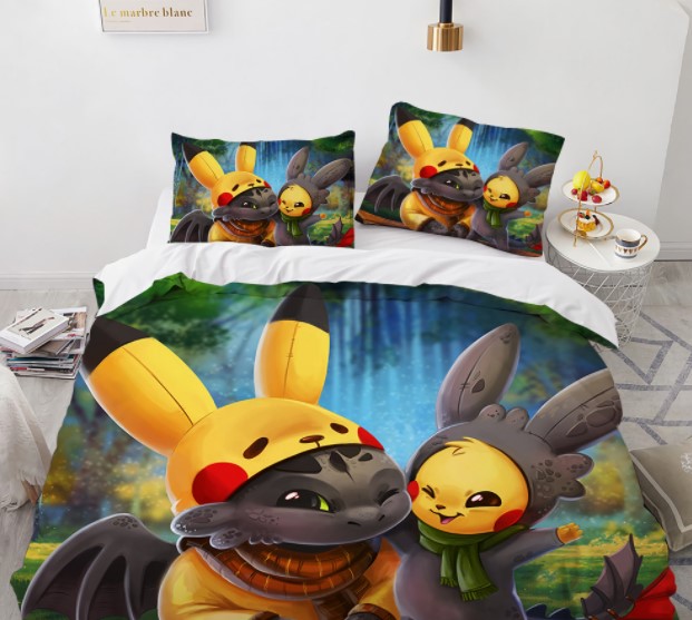 

Постельное белье из четырех частей с 3D рисунком Пикачу №4
