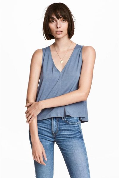 

Майка-топ H&M S Серо-голубая (1201-788)