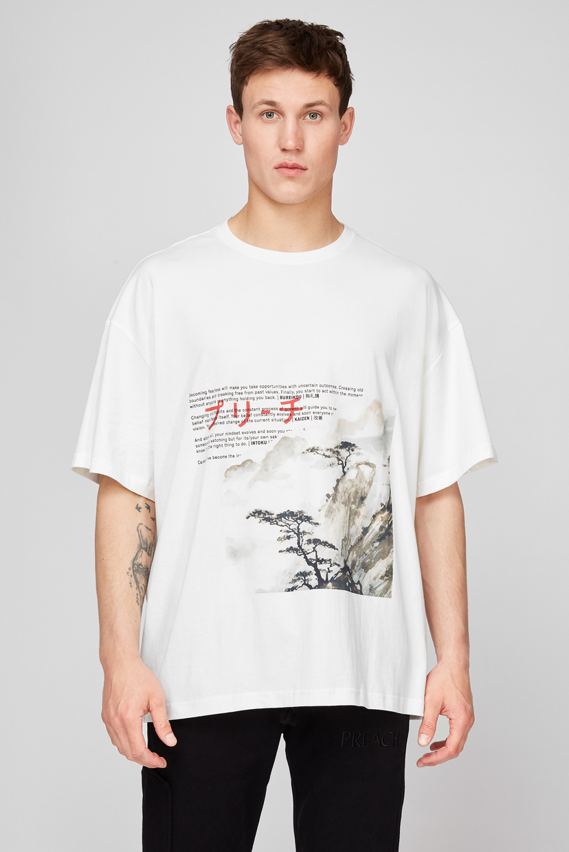 

Мужская белая футболка Rocky Landscape T Preach S 205112
