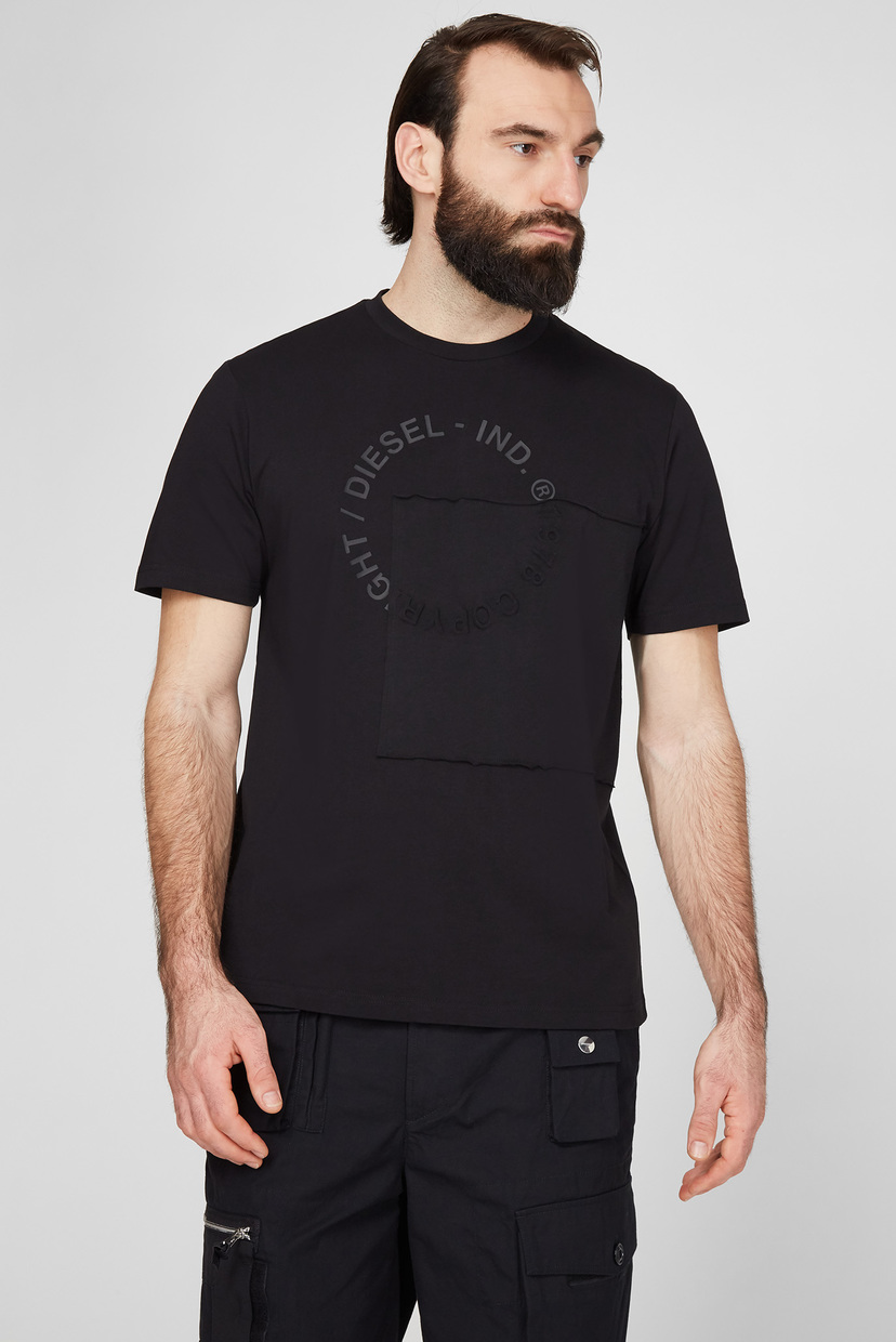 

Мужская черная футболка T-JUSTEMB Diesel S A02405 0QBAE