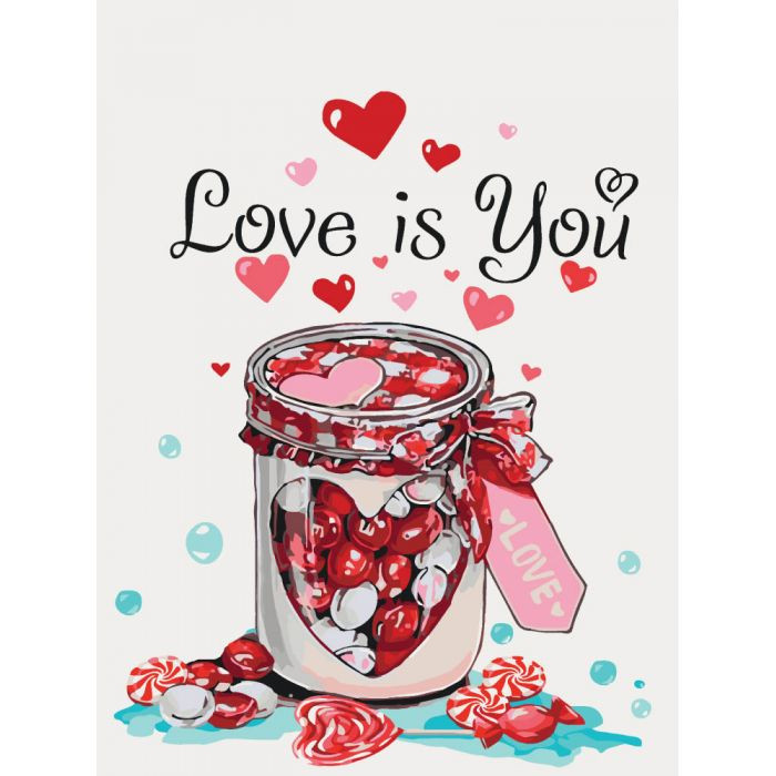 

Картина по номерам Натюрморт "Love is you" Идейка IDK5526, 30х40 см