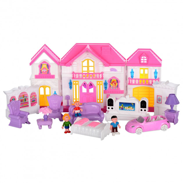 

Игрушечный домик для кукол Bambi WD-922 с мебелью и машинкой (Белый )