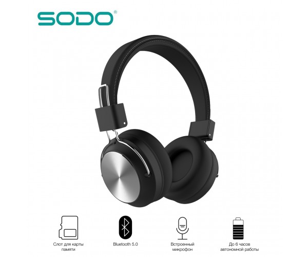 

Беспроводные наушники SODO SD-1001 Original накладные Черные