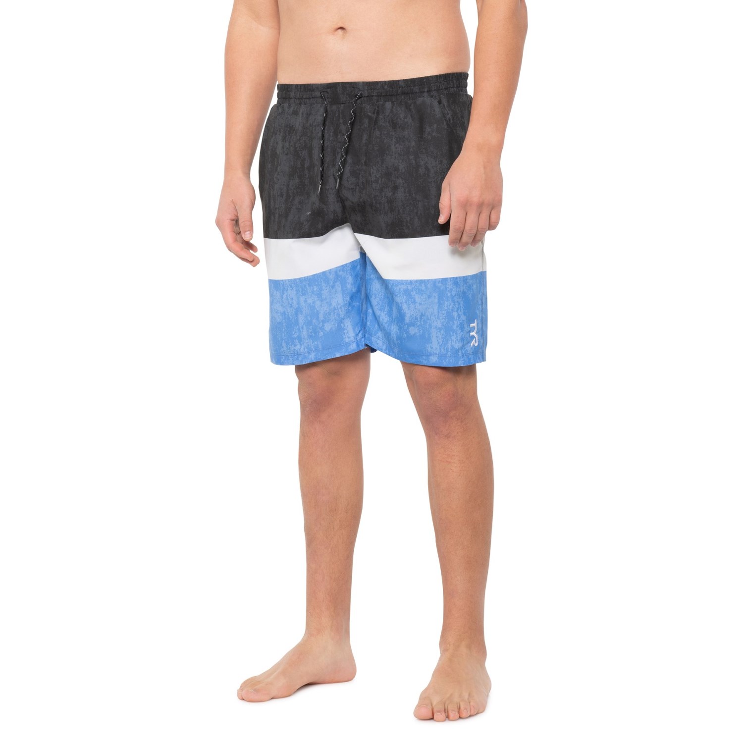 

Шорты для плавания TYR Horizon Atlantic Swim Shorts - UPF 50+, Built-In Brief Black/White/Blue, M (46)