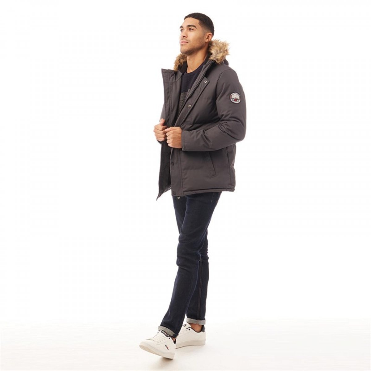 

Зимняя куртка THREADBARE Melbourne Padded Charcoal Slate Grey, XL (50)