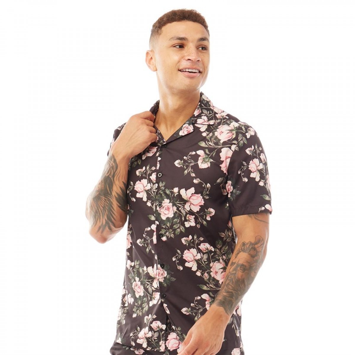 

Рубашка GOOD FOR NOTHING Short Sleeve Shirt Black Floral Black, S (44)