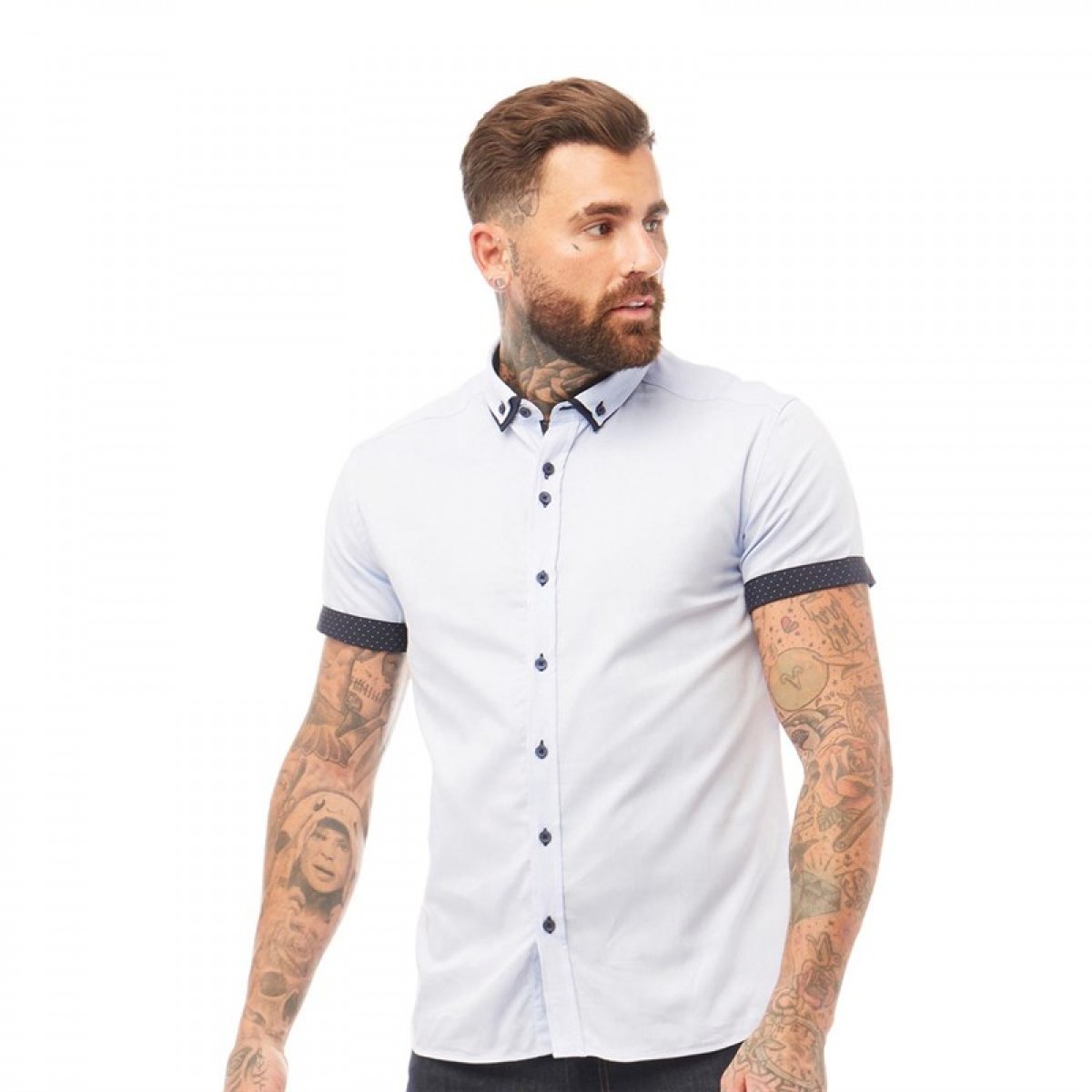 

Рубашка 883 Police Gian Short Sleeve Shirt Sky Blue Light Blue, S (44)
