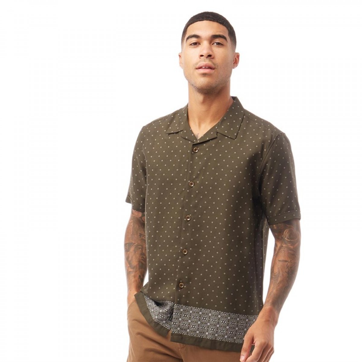 

Рубашка Ted Baker Tyles Short Sleeve Printed Geo Shirt Dark Green Dark Green, XS (42)