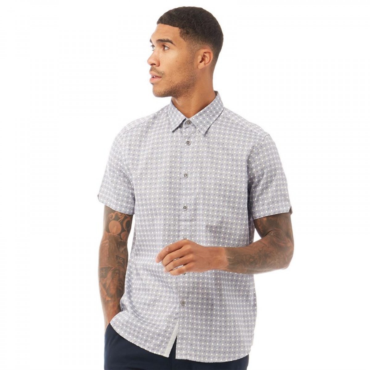 

Рубашка Ted Baker Modmo Short Sleeve Dot Circle Printed Shirt Navy Navy, XXS (40)