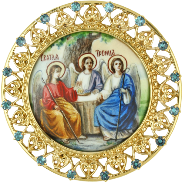 

Накладка на митру серебряная Троица Фамильные Драгоценности 2.7.0166
