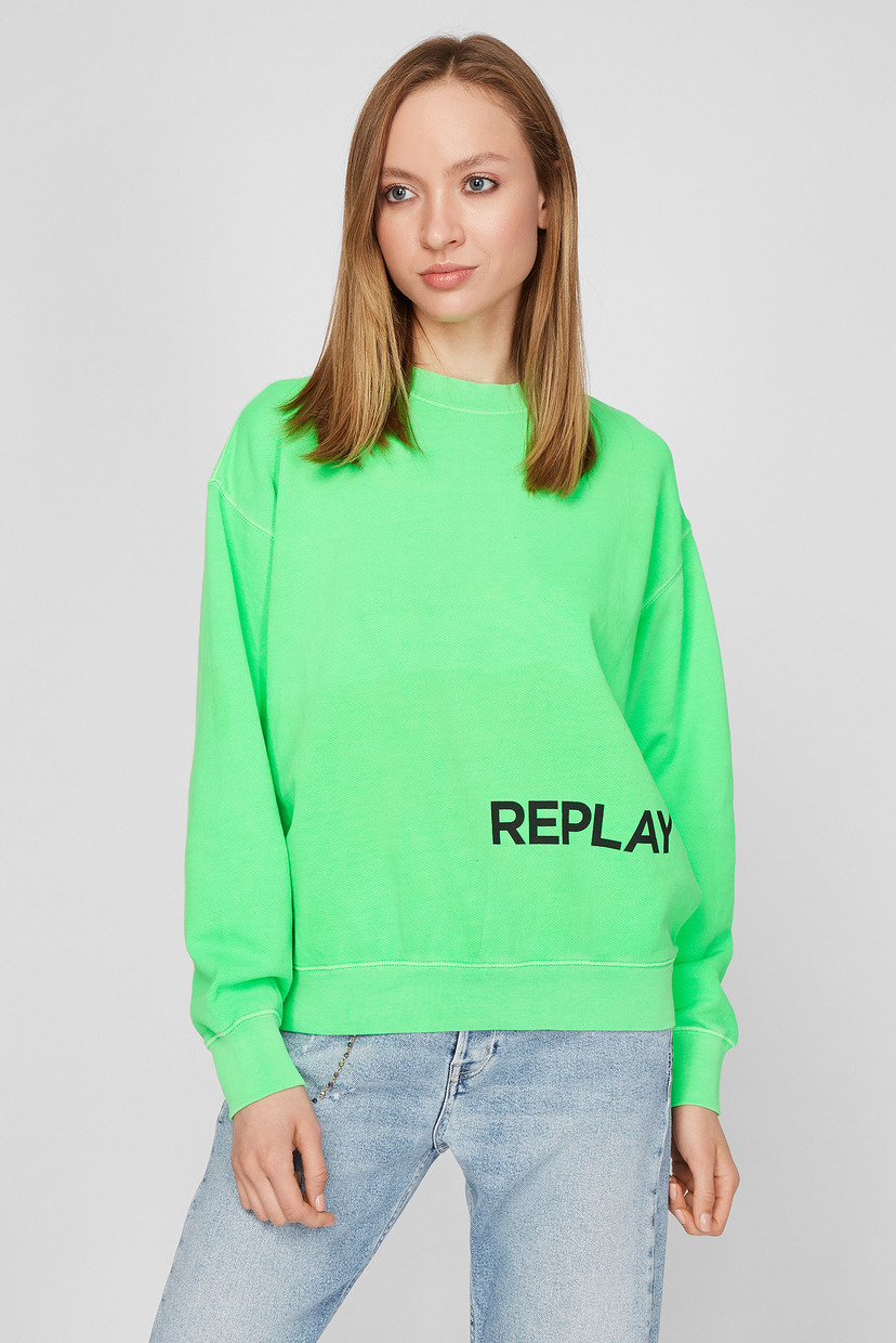 

Женский зеленый свитшот Replay XS W3586 .000.22738D
