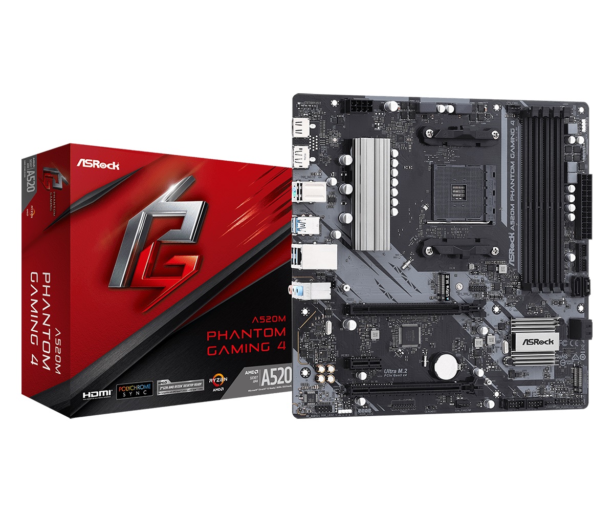 

Материнская плата ASRock A520M Phantom Gaming 4 Socket AM4