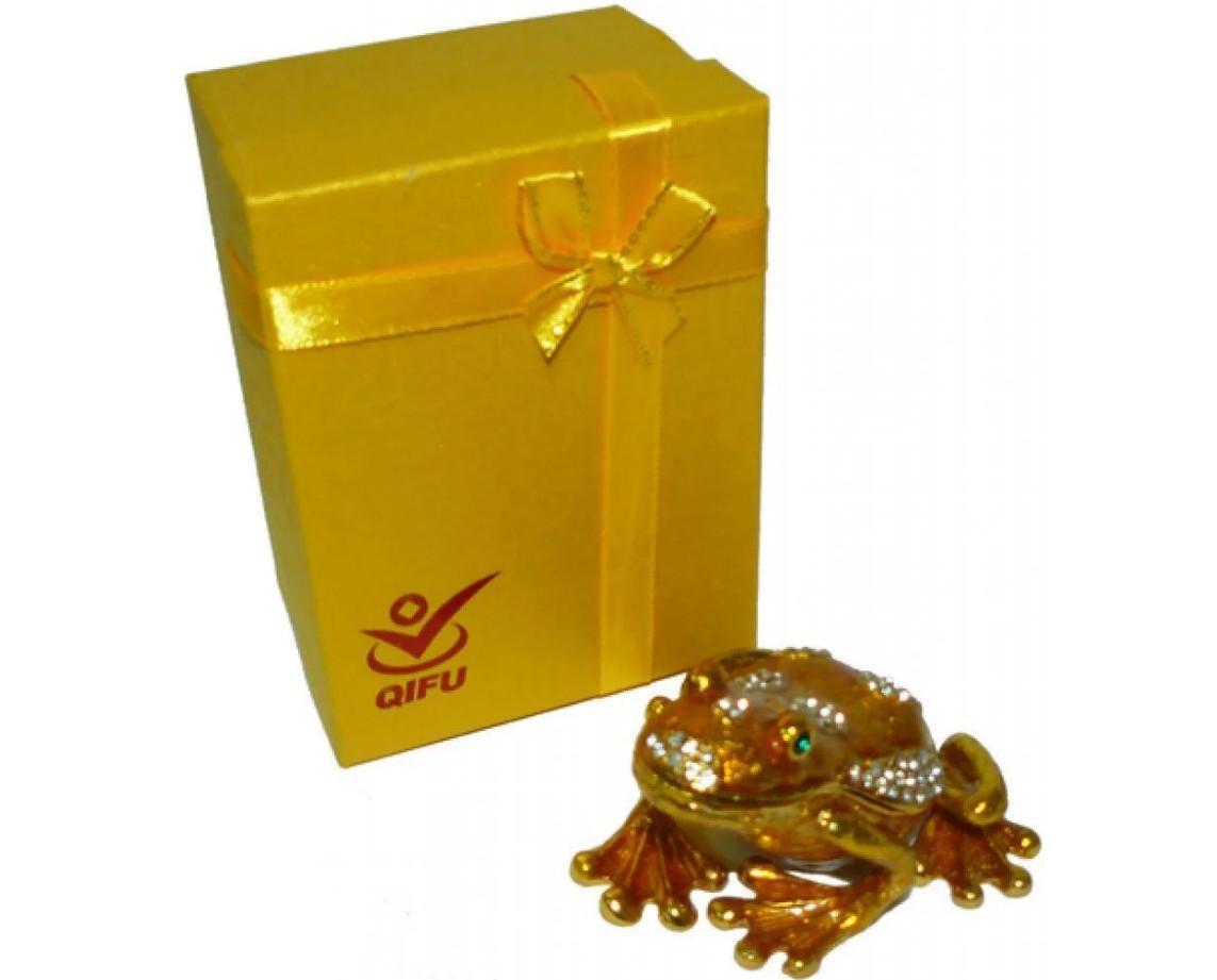 

Шкатулка ювелирная OIFU Царевна лягушка с инкрустацией из камня цвет золотистый