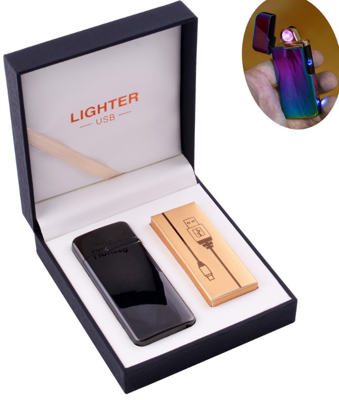 

Электроимпульсная зажигалка в подарочной коробке LIGHTER цвет чёрный глянец