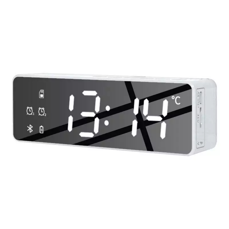 

Часы с радио, SD, Bluetooth, FM, будильник B119. Белый LED дисплей