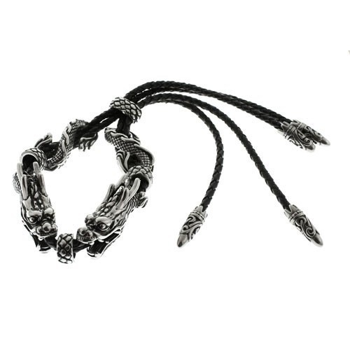 

Браслет Steel Evolution "Black Dragons" из плетеной кожи и стали 2792