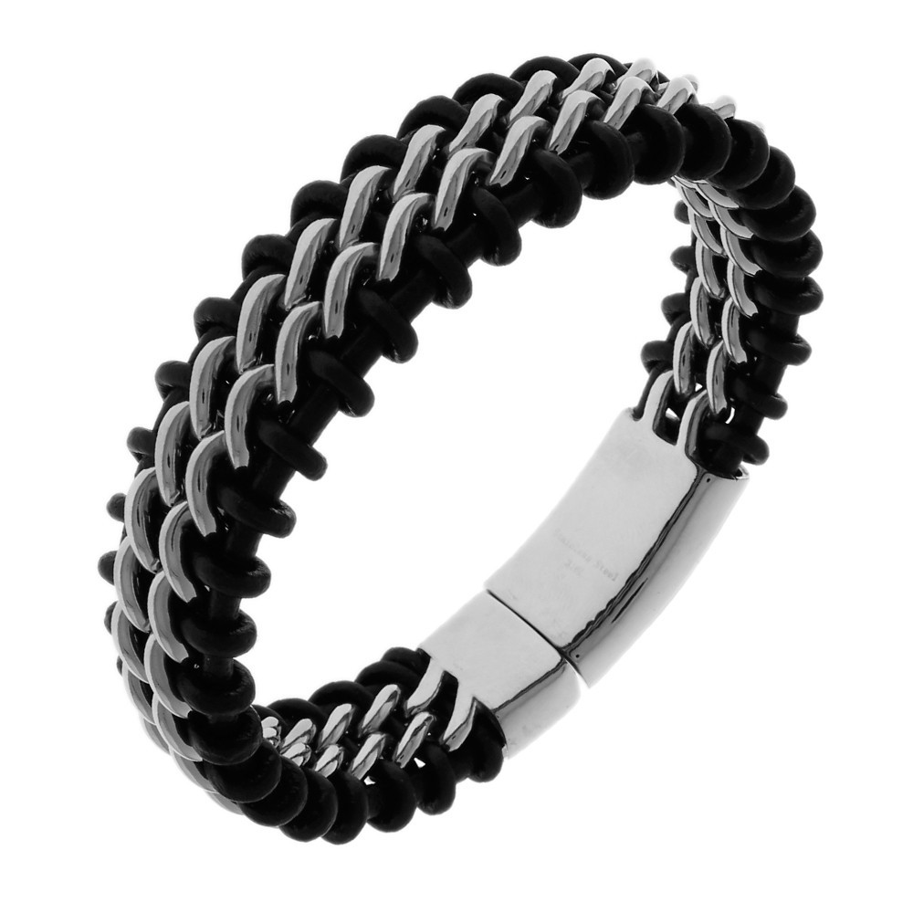 

Браслет мужской Steel Evolution "Almweig" из стали и кожи 3042
