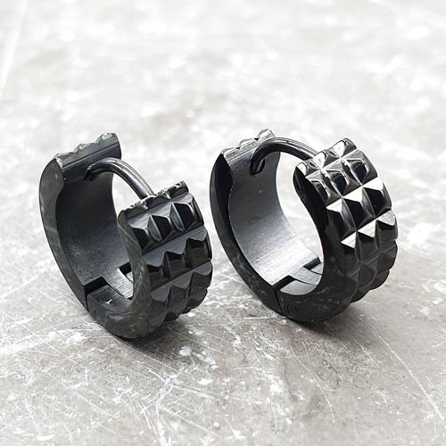 

Серьги-кольца унисекс Steel Evolution из медицинской стали с PVD напылением черные 1300 B