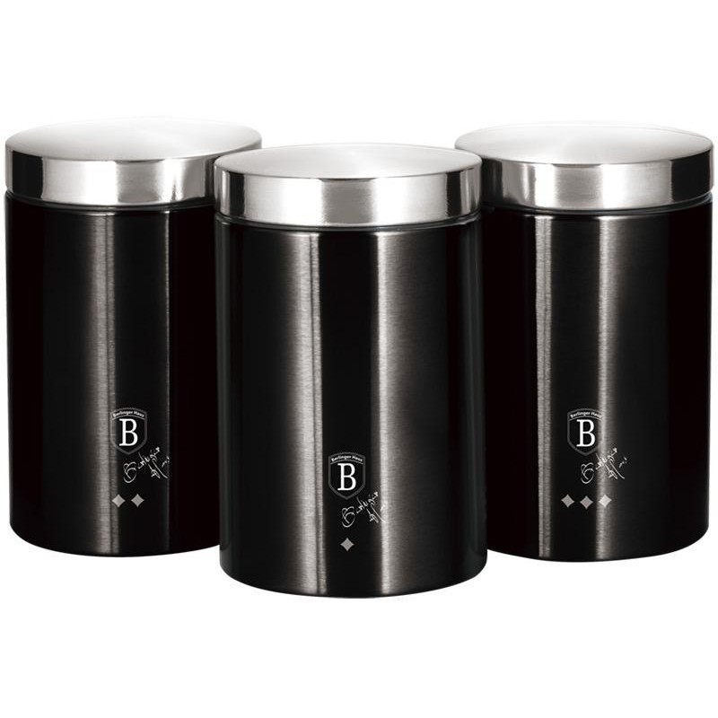 

Набор банок Berlinger Haus Black Silver 3 банки 11х17.8см из нержавеющей стали