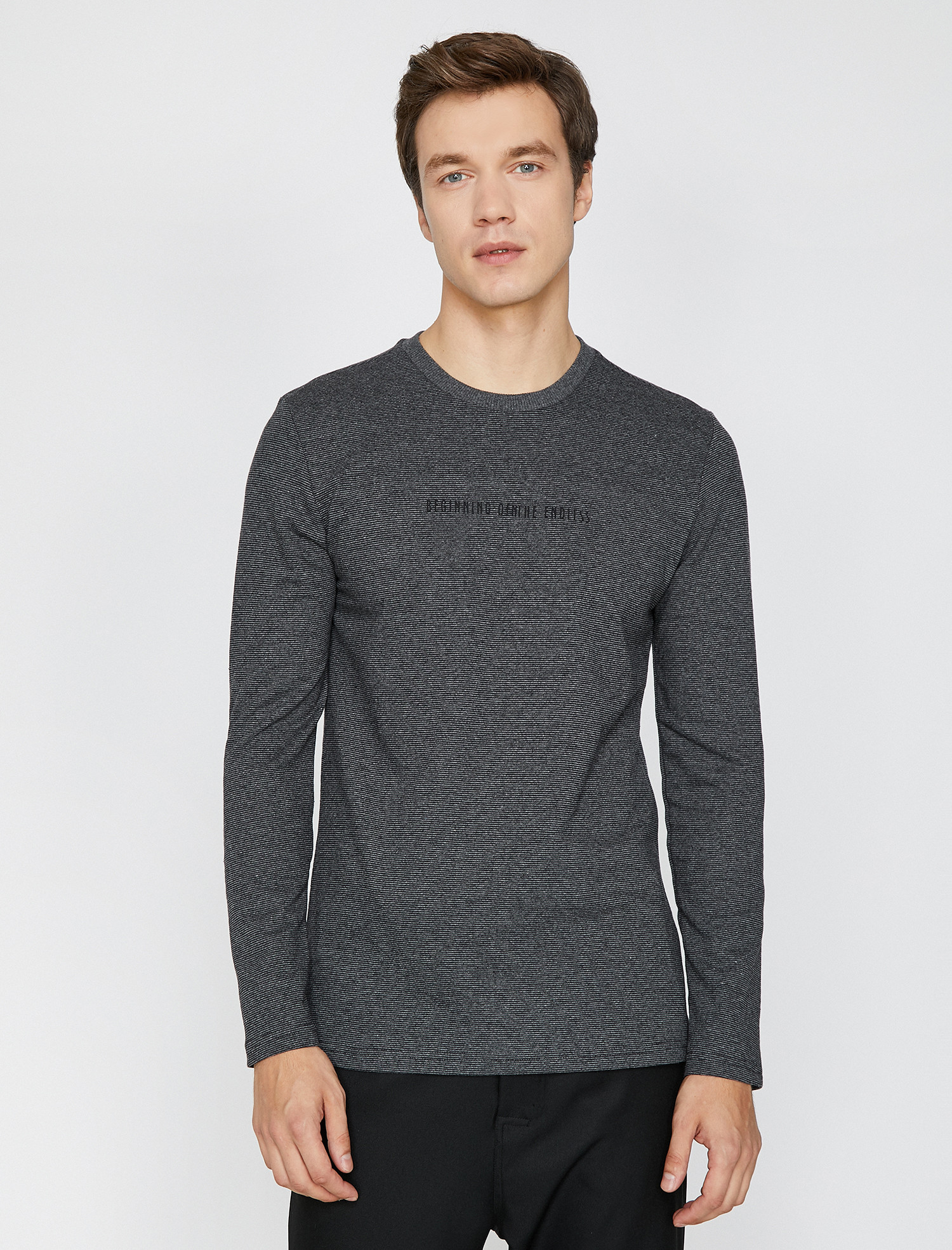 

Лонгслив Koton 0KAM14533OK-027  Grey, Лонгслив Koton 0KAM14533OK-027 S Grey