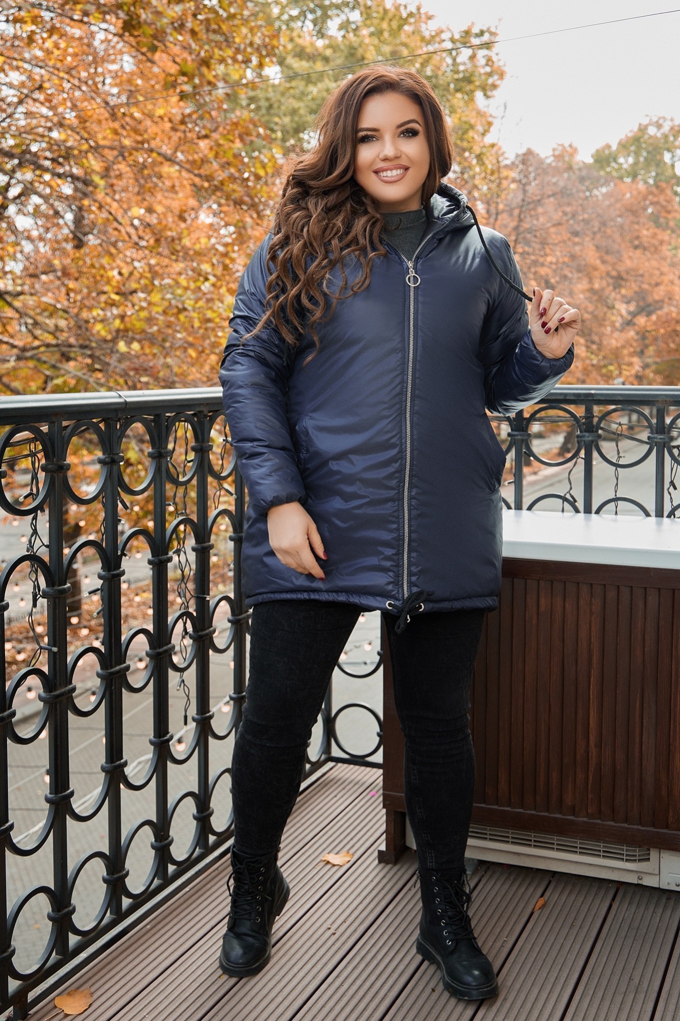 

Куртка женская большого размера So StyleM - Темно-синий 1242-7, Куртка женская большого размера So StyleM 54-56 Темно-синий 1242-7