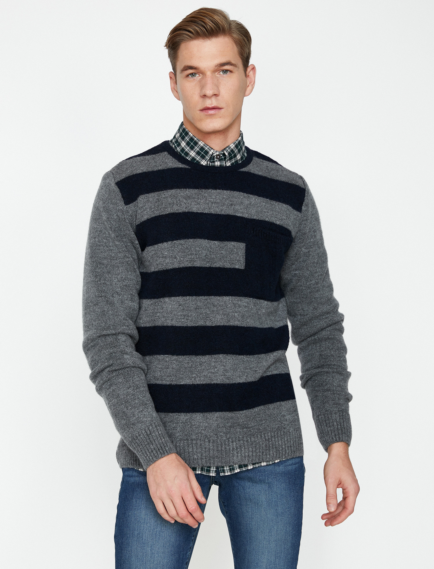 

Джемпер Koton 9KAM91052NT-18K S Grey Stripe