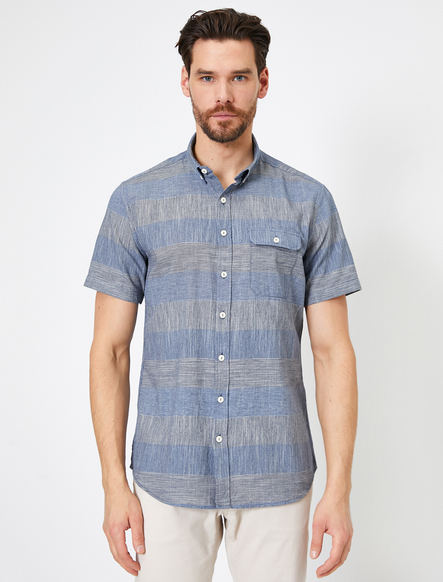 

Рубашка Koton 0YAM64651OW-67L XL Marine Stripe