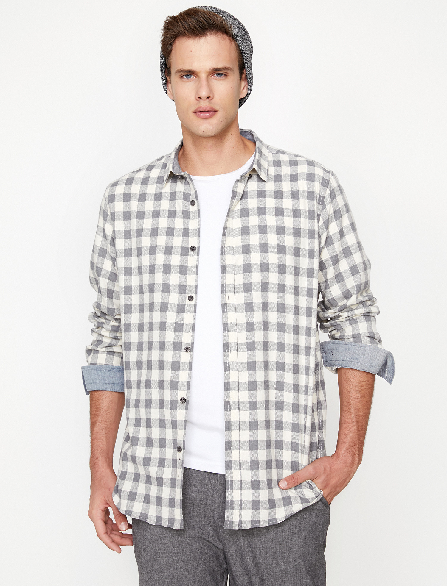 

Рубашка Koton 9KAM61572LW-03P S Grey Check