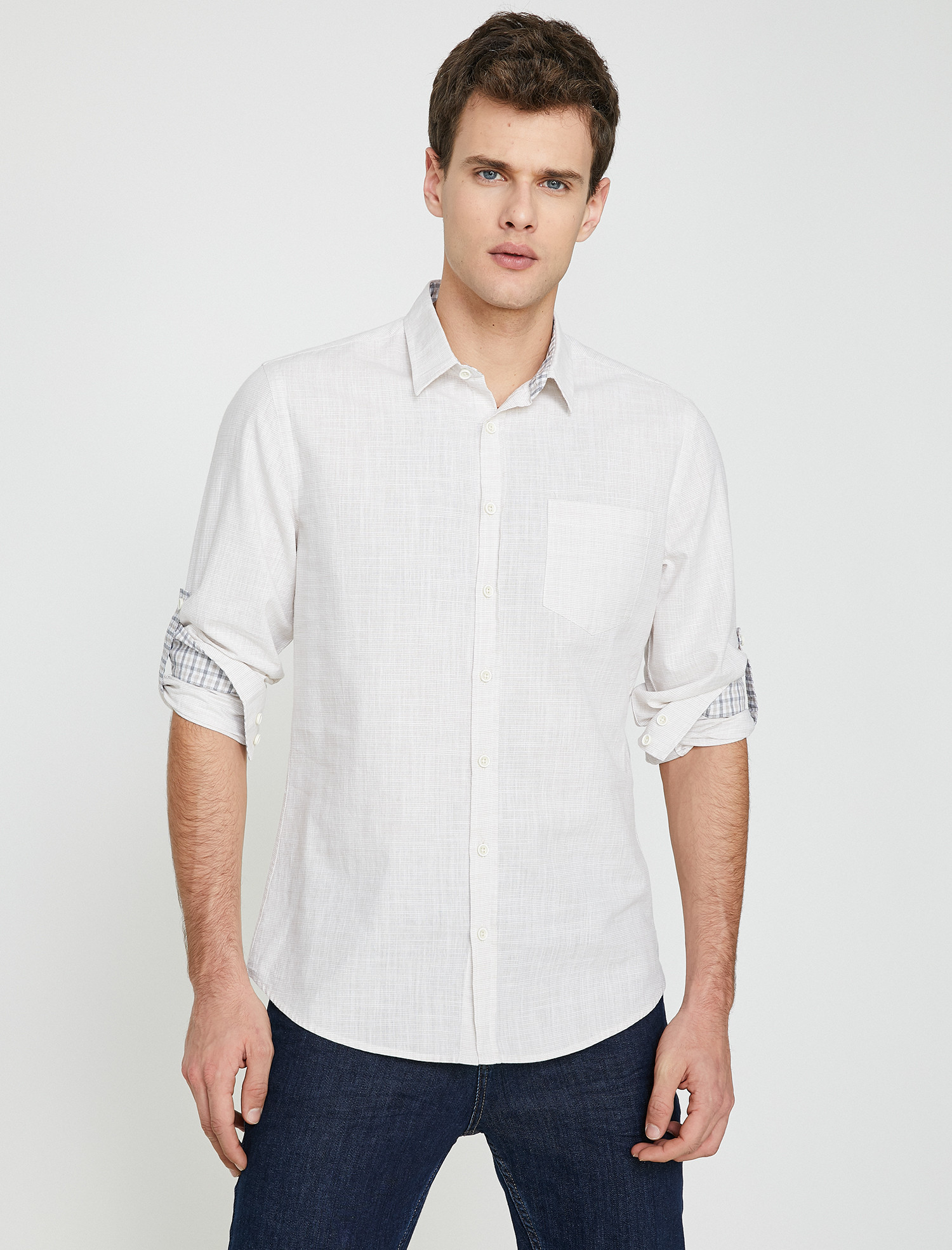 

Рубашка Koton 9YAM61881BW-46M XL Beige Stripe