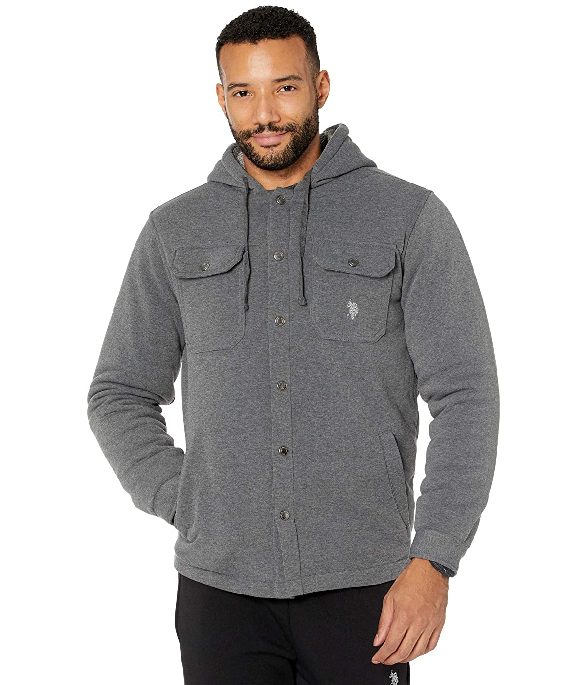 

Куртка U.S. POLO Fleece Shirt Hoodie Dark Heather, XL (50)