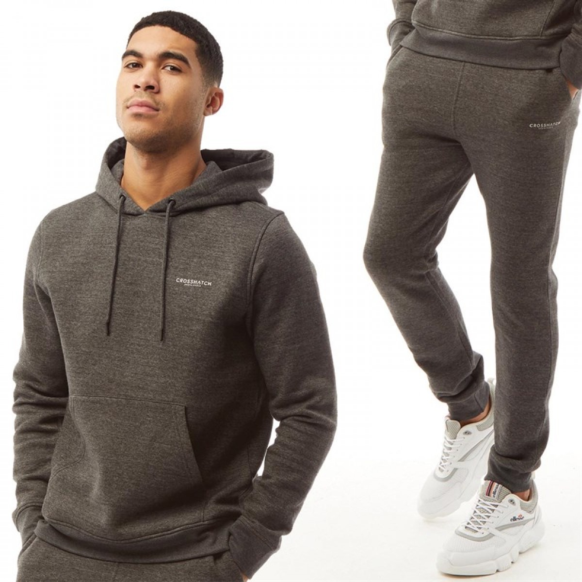

Спортивный костюм Crosshatch Hoodie And Joggers Set Charcoal Marl Charcoal Marl, XXL (52)