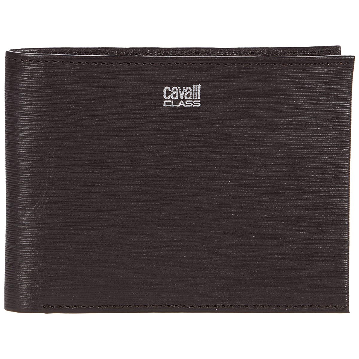 

Кошелек Roberto Cavalli Bifold with Silver Metal Logo Plaque Brown, Универсальный