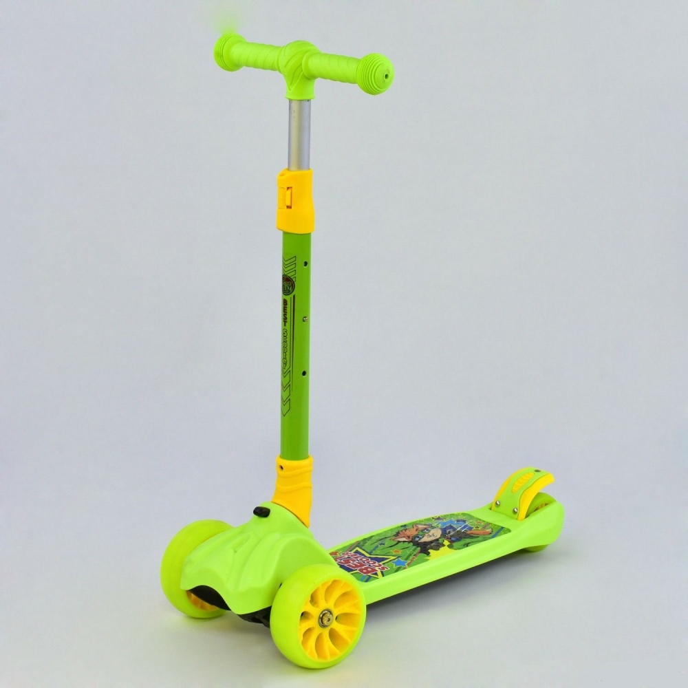 

Самокат трехколесный Best Scooter F - 11220, салатовый, складной руль, колса PU со светом