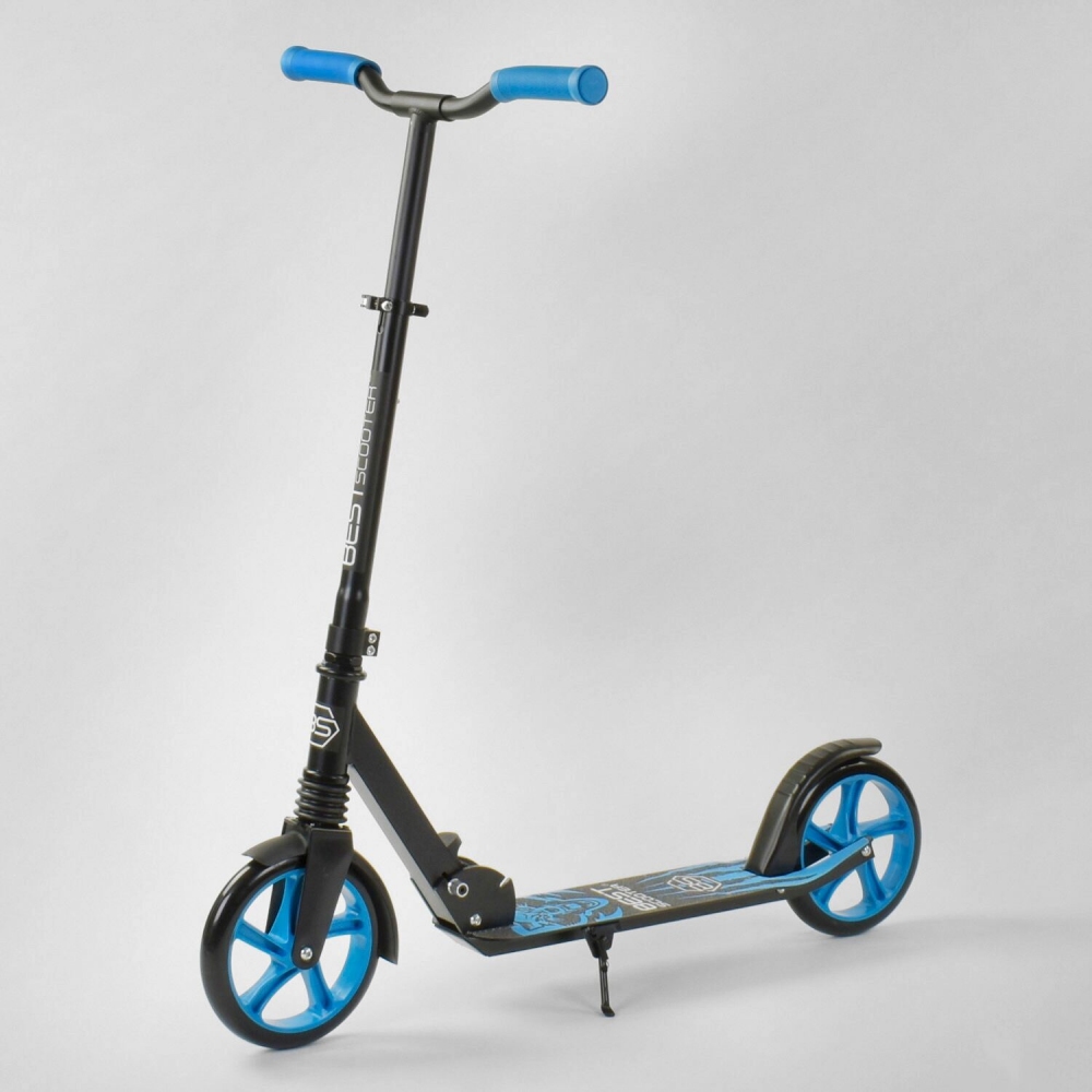 

Двухколесный самокат Best Scooter WOLF (76537) с амортизатором, черный с синим
