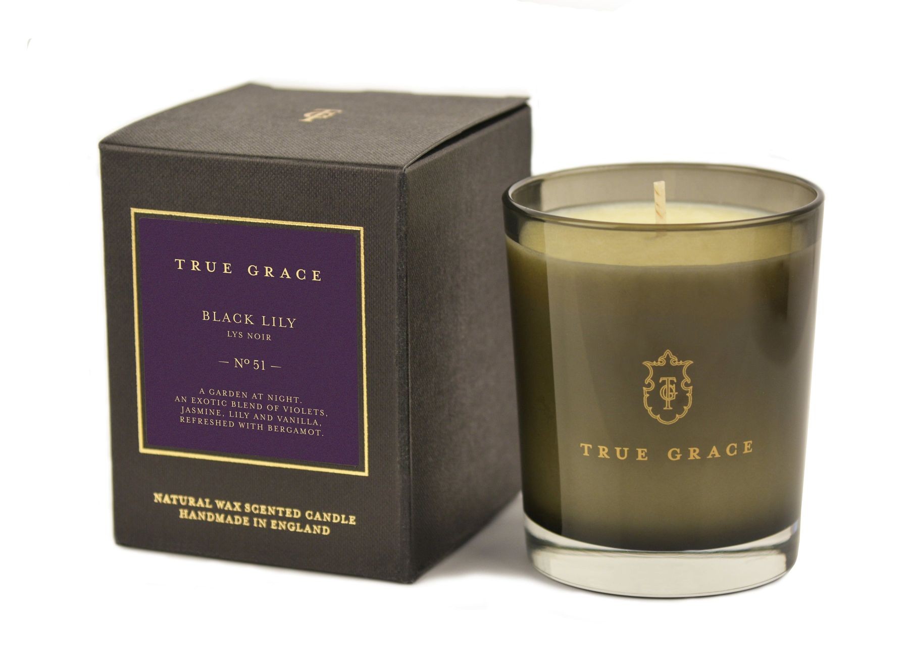 

Классическая ароматическая свеча TRUE GRACE Black lily No51 190g