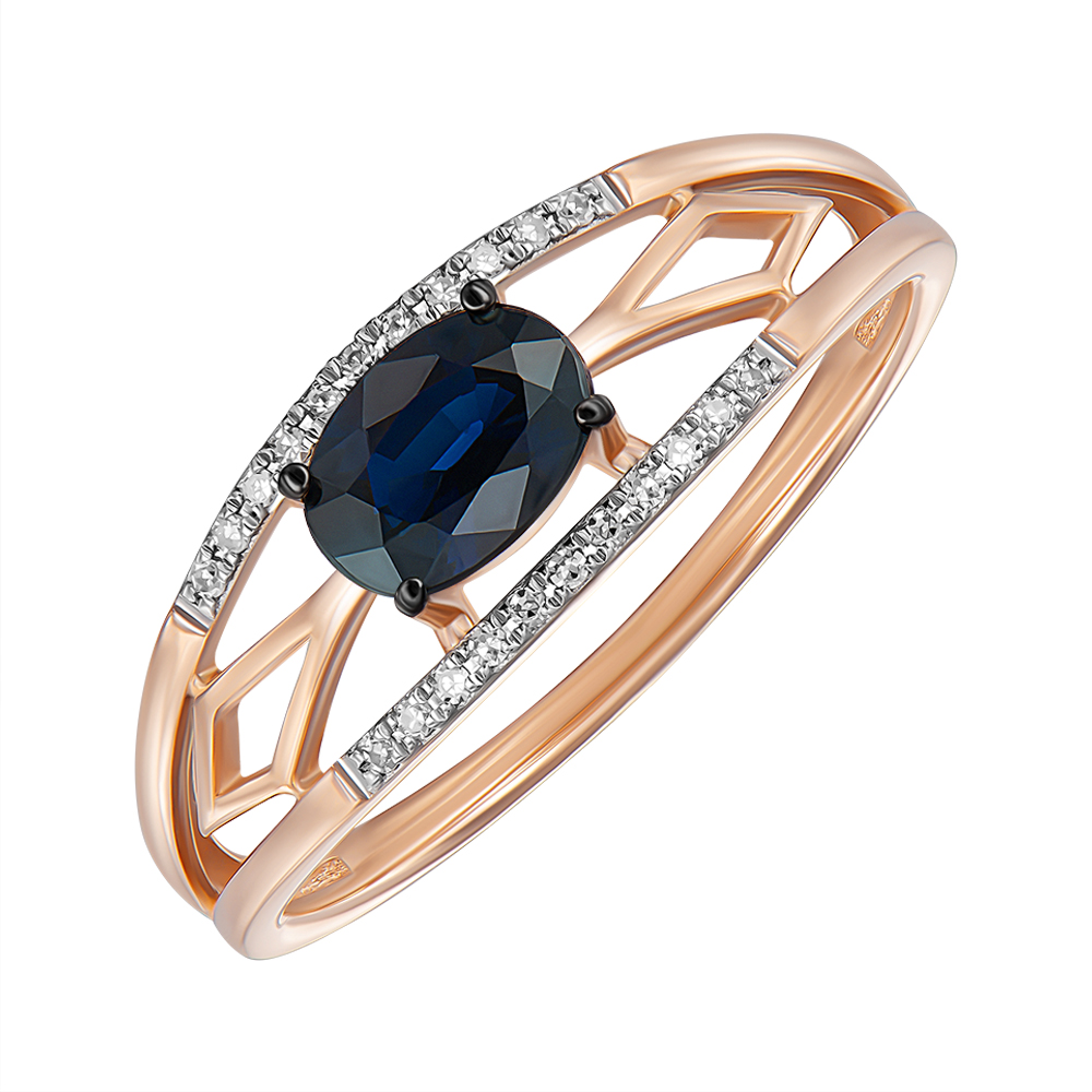 

Кольцо из красного золота с сапфиром и бриллиантами 000148082 16 размера