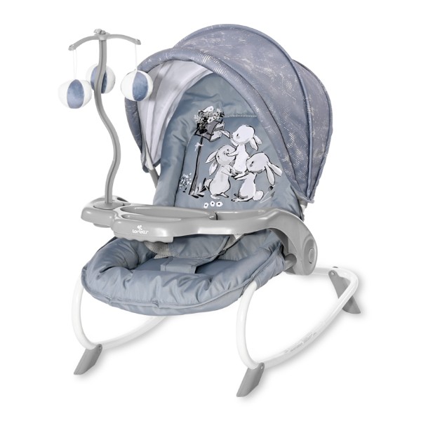 

Шезлонг Качели Lorelli DREAM TIME Silver Blue Rabbits (24133) Голубой