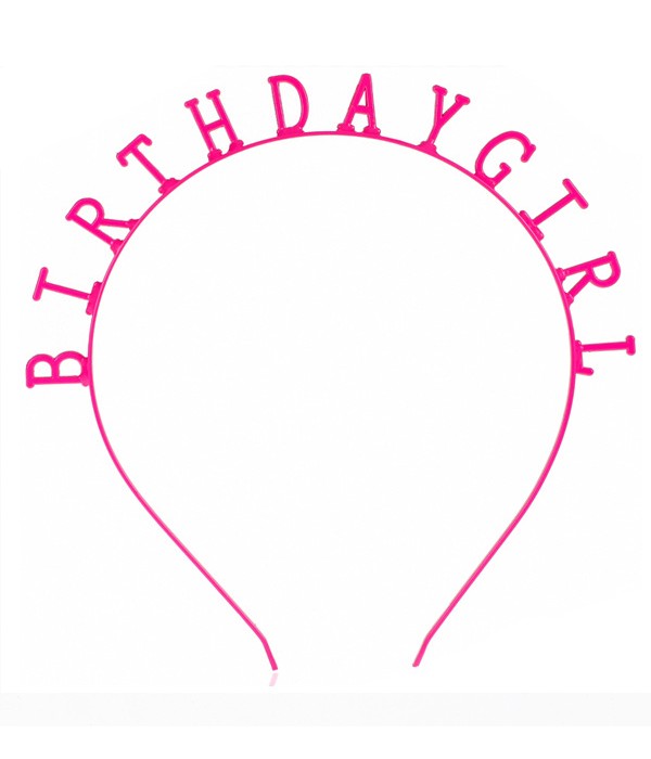 

Обруч на день рождения "Birthday Girl" розовый металл (50-610)