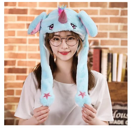 

Шапка BearWear Единорог с хлопающими ушами и подсветкой Голубой