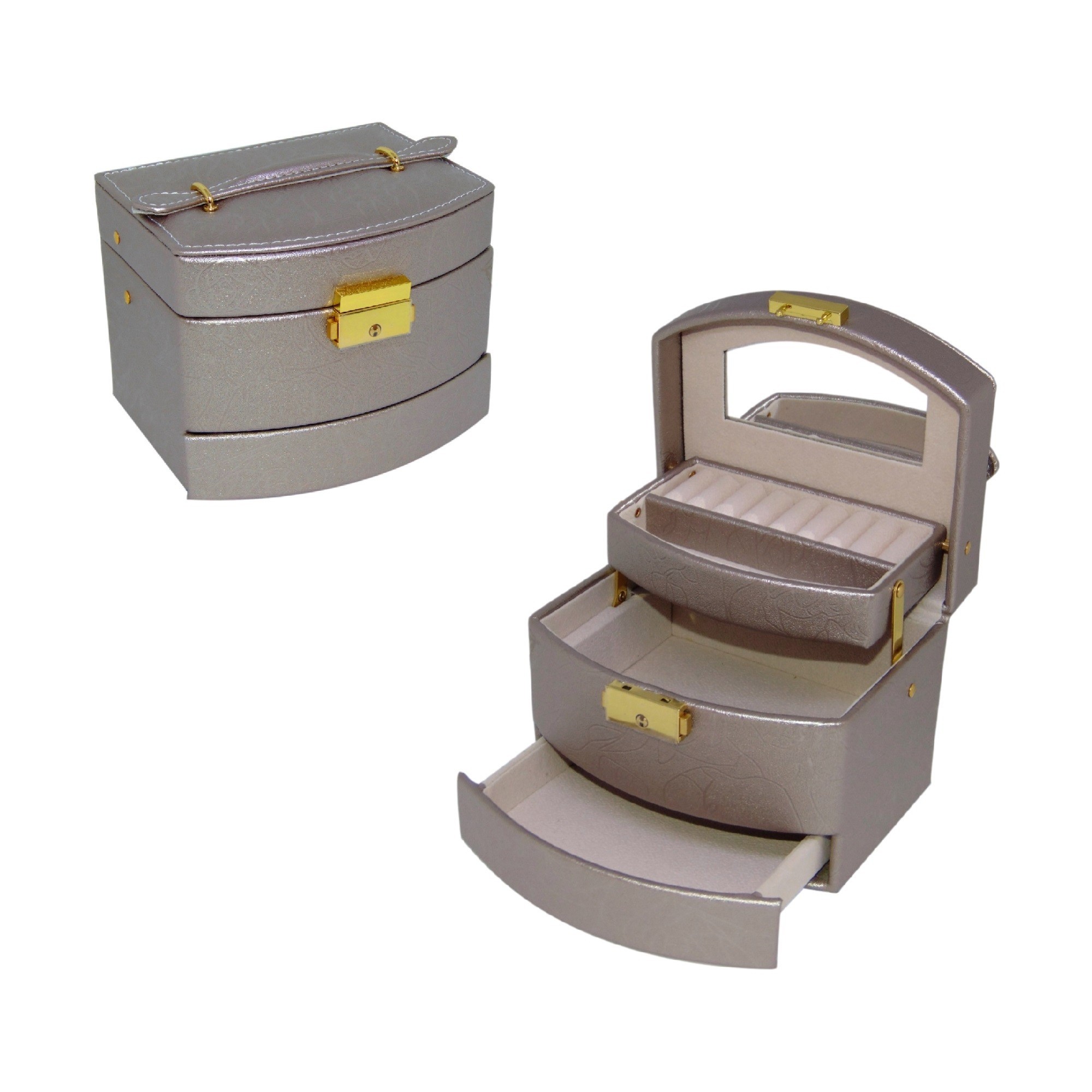 

Шкатулка трансформер для украшений Jewelry box серый 15х12х11,5 см