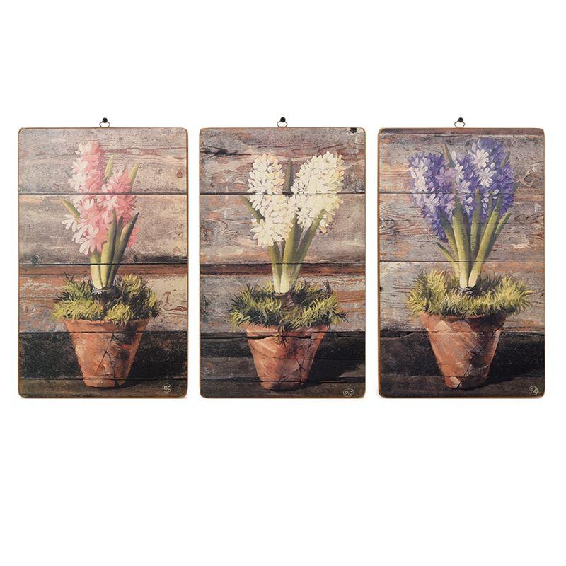 

Набор из 3-х картин с цветами в горшках "Гиацинты"