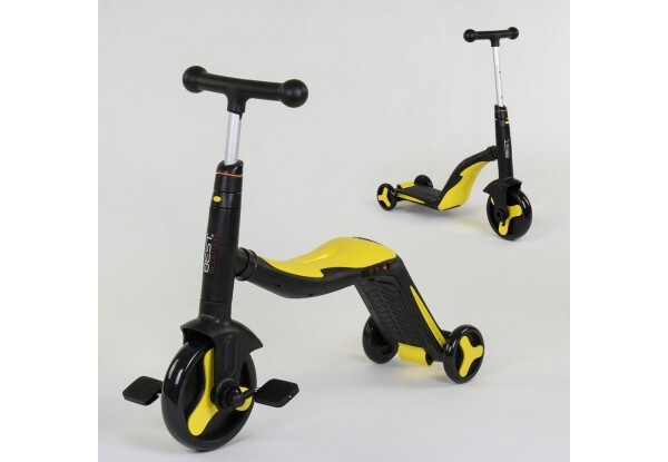 

Самокат-велобіг-велосипед 3 в 1 Best Scooter S 868, 8 мелодій, колеса PU Колір Жовтий