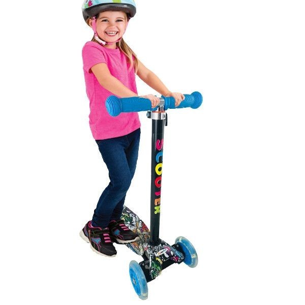 

Самокат дитячий Scooter SL-4Z світяться колеса і ручка, Синя абстракція