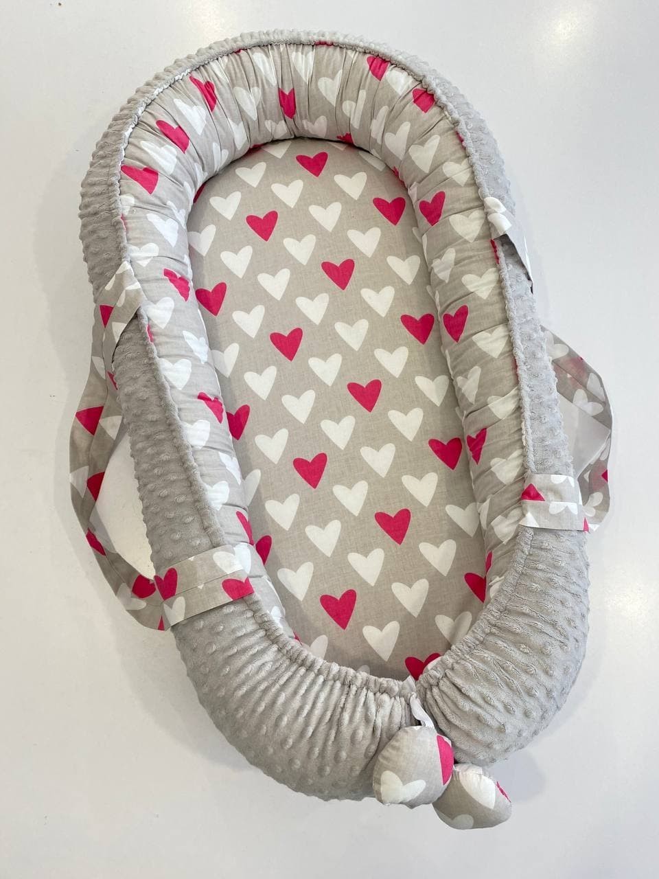 

Кокон/Гніздечко/babynest для новонароджених Love колір Сірий