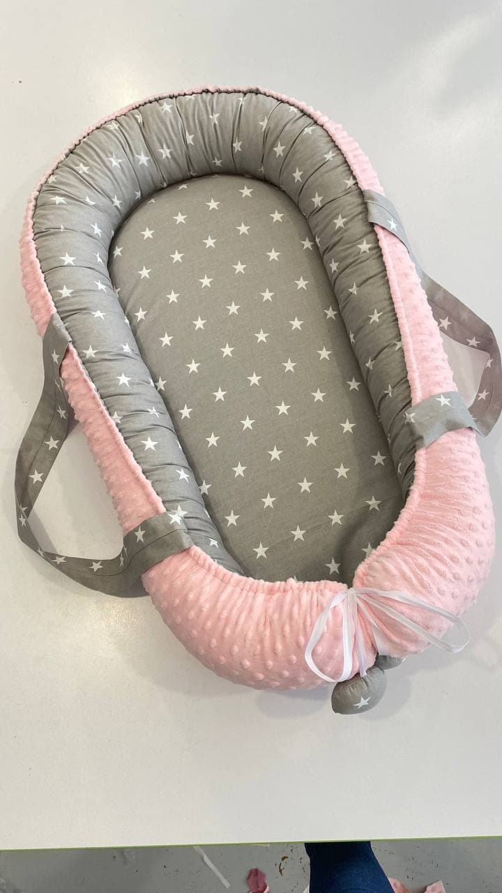 

Кокон/Гніздечко/babynest для новонароджених Зірочка колір Рожевий