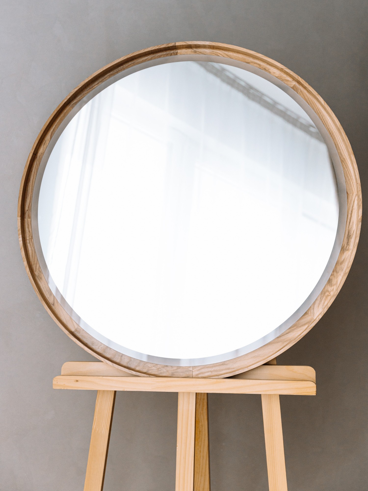 

Зеркало Luxury Wood деревянное круглое с подсветкой 80см Led edition дуб