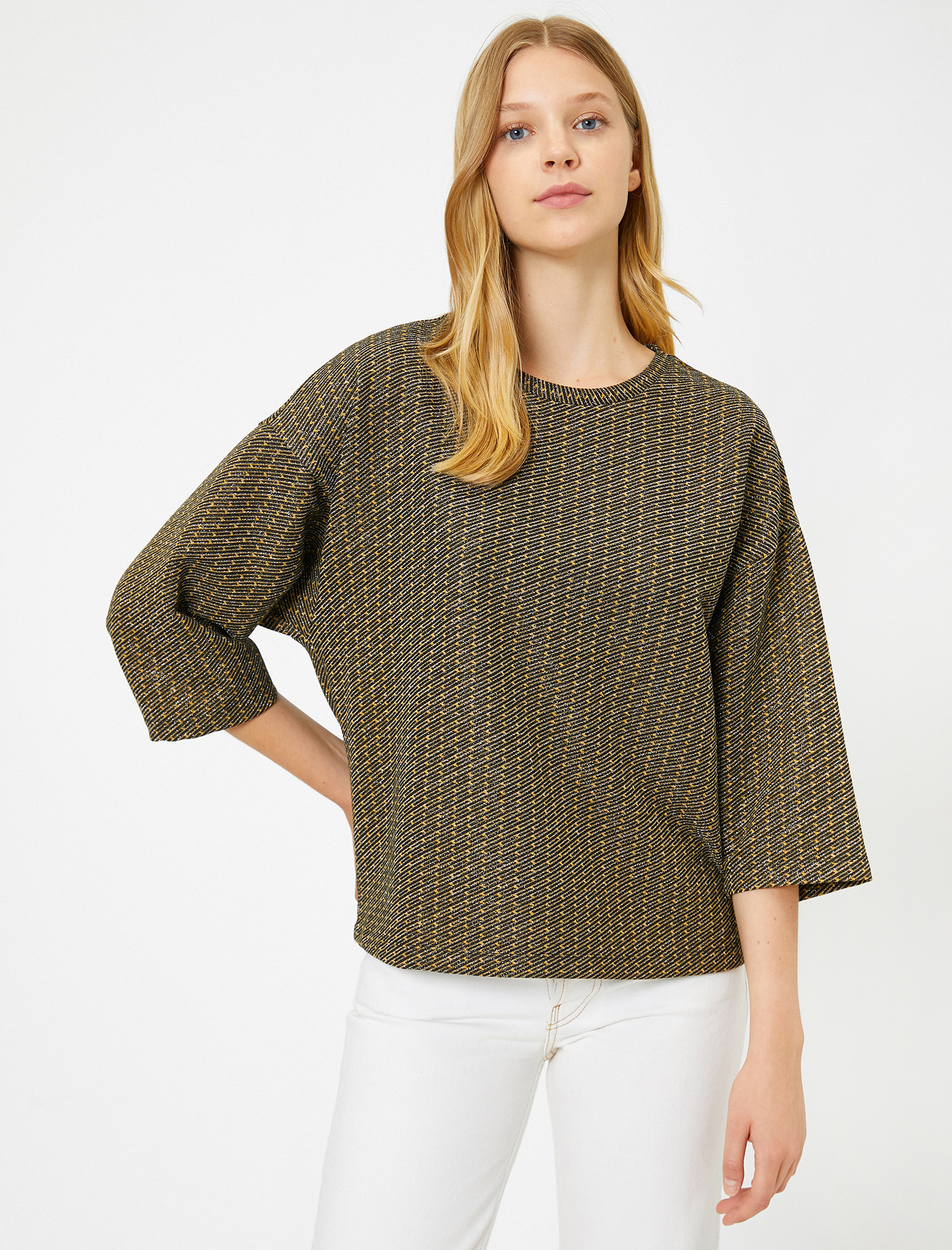 

Футболка Koton 0KAK13657EK-02H S Brown Design