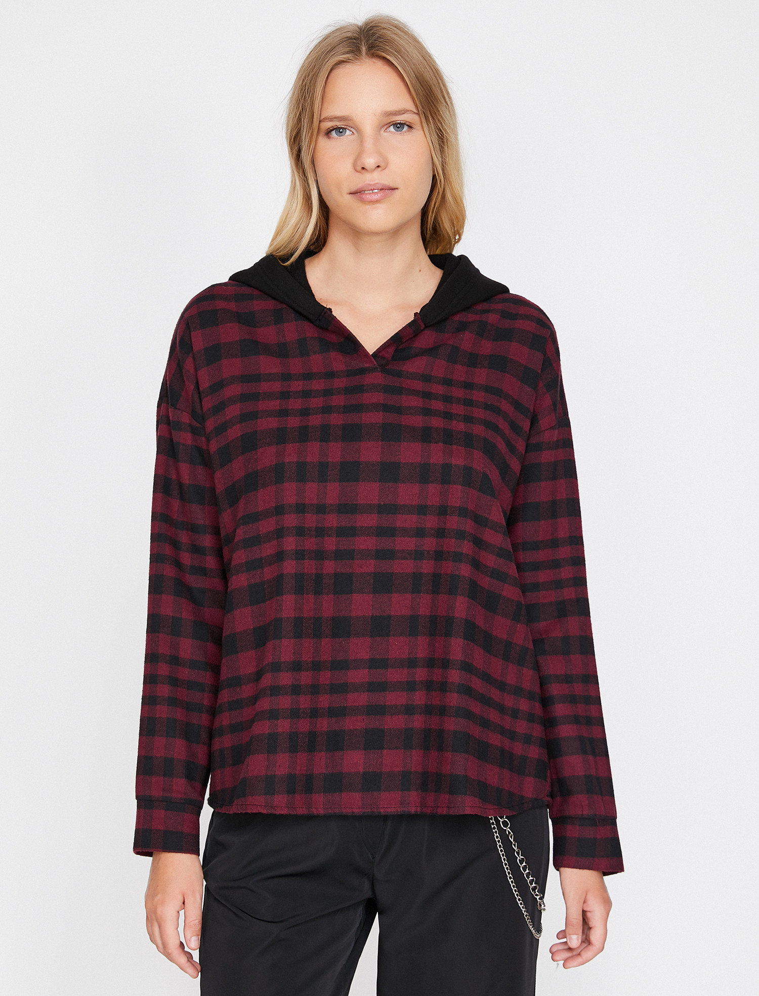 

Худи Koton 0KAL68684IW-39W 34 Bordeux Check
