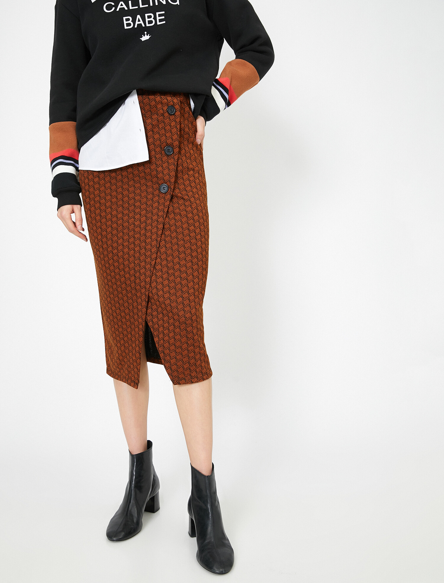 

Юбка Koton 0KAK73466EK-26G L Brown Design